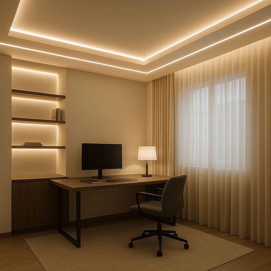 Izvedena rešenja za led rasvetu - Led trake 3 led rasveta u radnoj sobi kancelariji