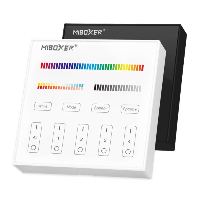 MIBOXER B4 4-Zone Panel Remote (RGB+CCT) CRNI/BELI - Image 1