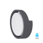 ZIDNA SVETILJKA OKRUGLA 12W IP65 SIVA 3000K