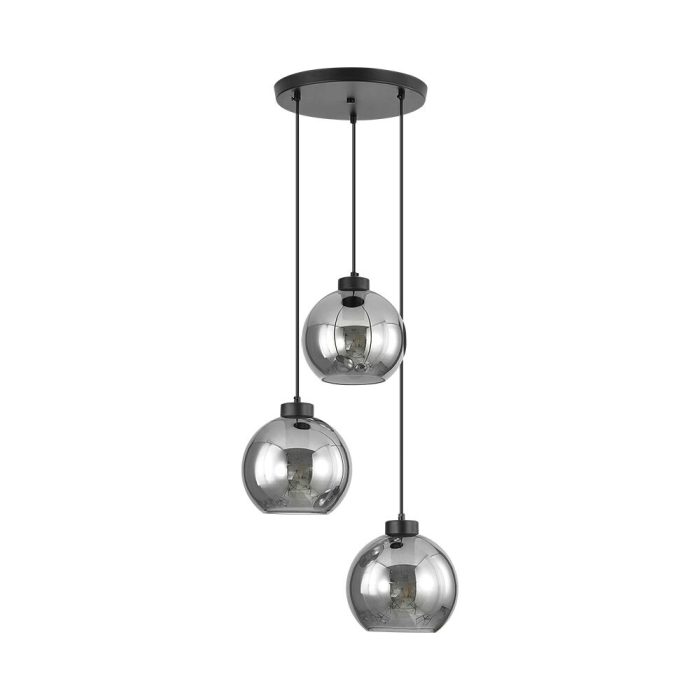 S005R 3H E27 Pendant Light – Smoky – Decorative Glass - Image 3