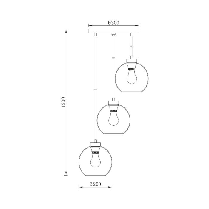 S005R 3H E27 Pendant Light – Smoky – Decorative Glass - Image 4