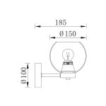 S005W 1H E27 Wall Light – Smoky – Decorative Glass - Image 4