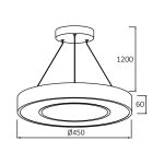 Blade SLP PD Ø400 mm 36 - 45W LED plafonjera – 3 in 1 CCT, bela, viseća montaža - Image 5