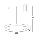 Lina PD 2540 RND 35W-45W 3in1 Ceiling Light – White / Black / Gold - Image 3