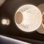 S001C 1H G9 Wall Light – Gold – Decorative Glass - Image 2