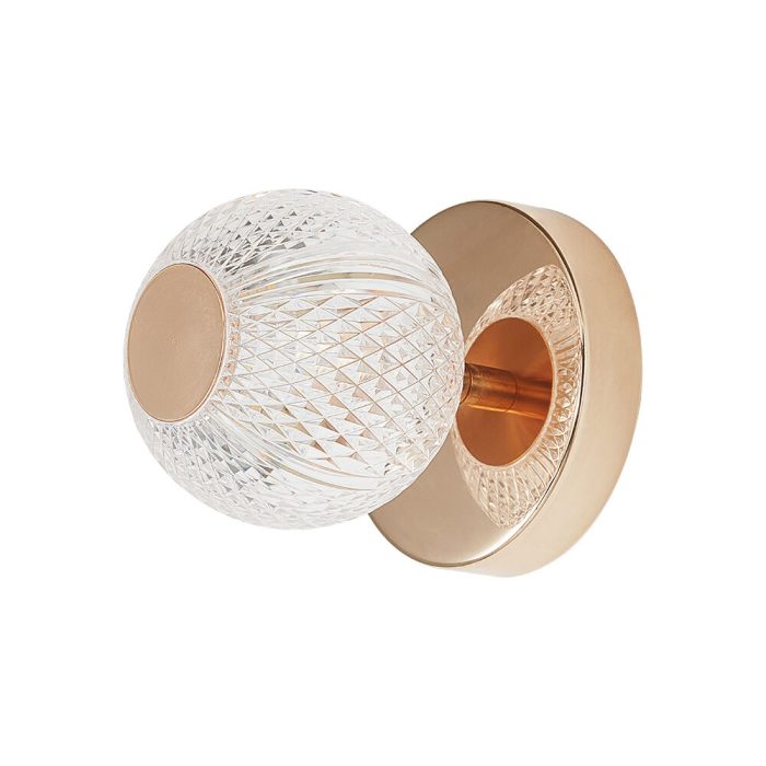 S001C 1H G9 Wall Light – Gold – Decorative Glass - Image 3