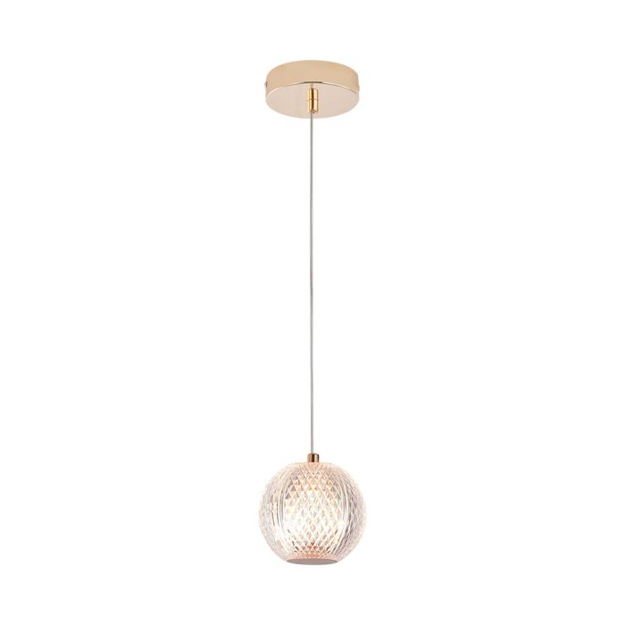 Pendant Light 1H G9 – Gold – Decorative Glass - Image 1