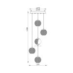 Pendant Light 5H G9 – Gold – Decorative Glass - Image 3