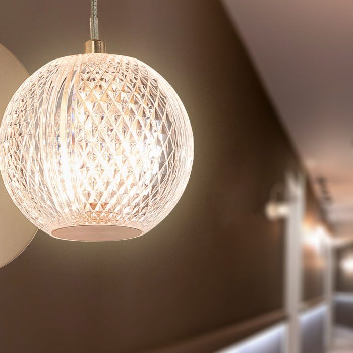 S001W 1H G9 Wall Light – Gold – Decorative Glass - Image 2