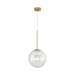 S002R 1H E27 Pendant Light – Gold – Decorative Glass