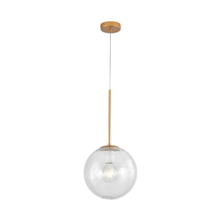 S002R 1H E27 Pendant Light – Gold – Decorative Glass
