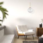 S002R 1H E27 Pendant Light – Gold – Decorative Glass - Image 2