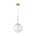 S002R 1H E27 Pendant Light – Gold – Decorative Glass - Image 3