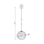 S002R 1H E27 Pendant Light – Gold – Decorative Glass - Image 4