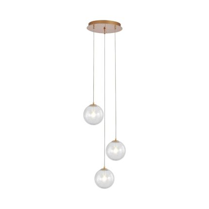 S002R 3H G9 Pendant Light – Gold – Decorative Glass