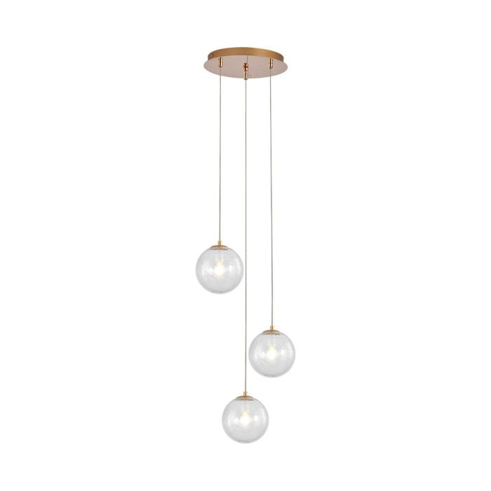 S002R 3H G9 Pendant Light – Gold – Decorative Glass - Image 1