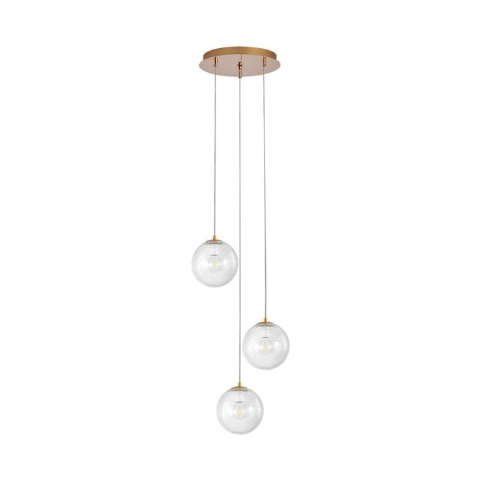 S002R 3H G9 Pendant Light – Gold – Decorative Glass - Image 3