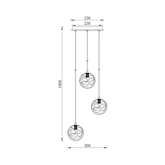 S002R 3H G9 Pendant Light – Gold – Decorative Glass - Image 4