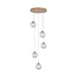 S002R 5H G9 Pendant Light – Gold – Decorative Glass