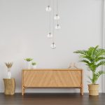 S002R 5H G9 Pendant Light – Gold – Decorative Glass - Image 2