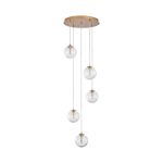 S002R 5H G9 Pendant Light – Gold – Decorative Glass - Image 3