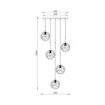 S002R 5H G9 Pendant Light – Gold – Decorative Glass - Image 4