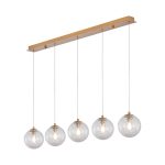 S002S 4H G9 Pendant Light – Gold – Decorative Glass