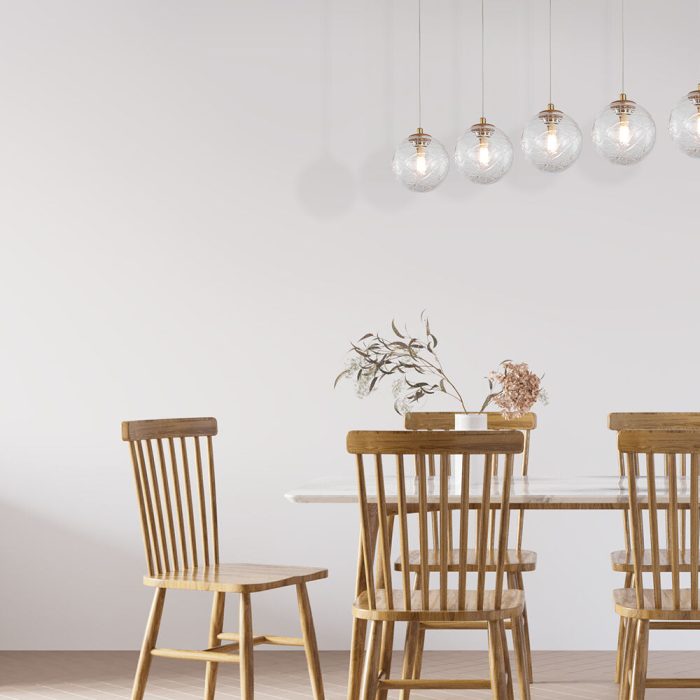 S002S 4H G9 Pendant Light – Gold – Decorative Glass - Image 2