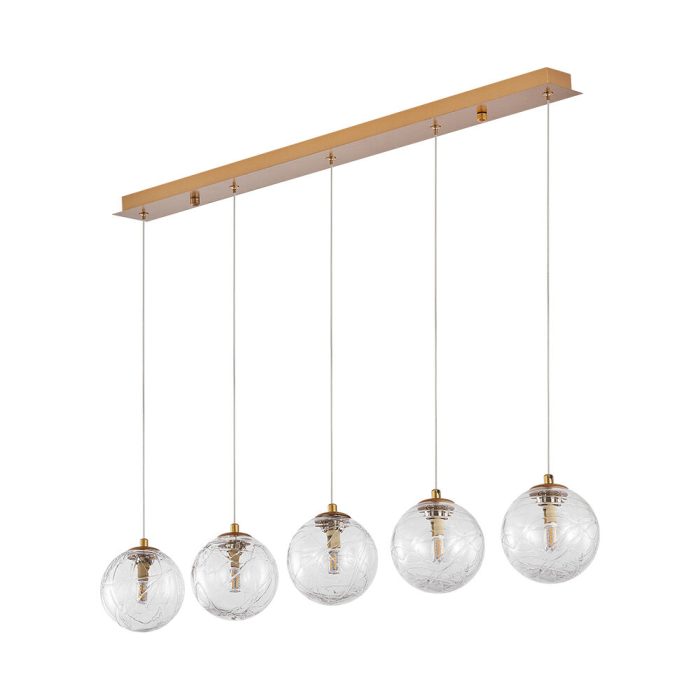 S002S 4H G9 Pendant Light – Gold – Decorative Glass - Image 3