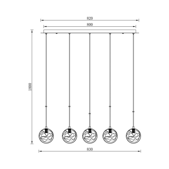 S002S 4H G9 Pendant Light – Gold – Decorative Glass - Image 4