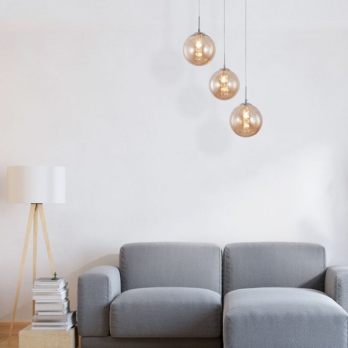 S003R 3H G9 Pendant Light – Amber – Decorative Glass - Image 2