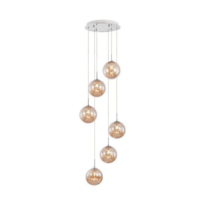 S003R 6H G9 Pendant Light – Amber – Decorative Glass - Image 1