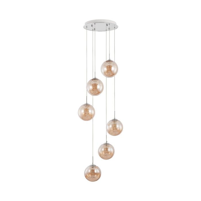 S003R 6H G9 Pendant Light – Amber – Decorative Glass - Image 2