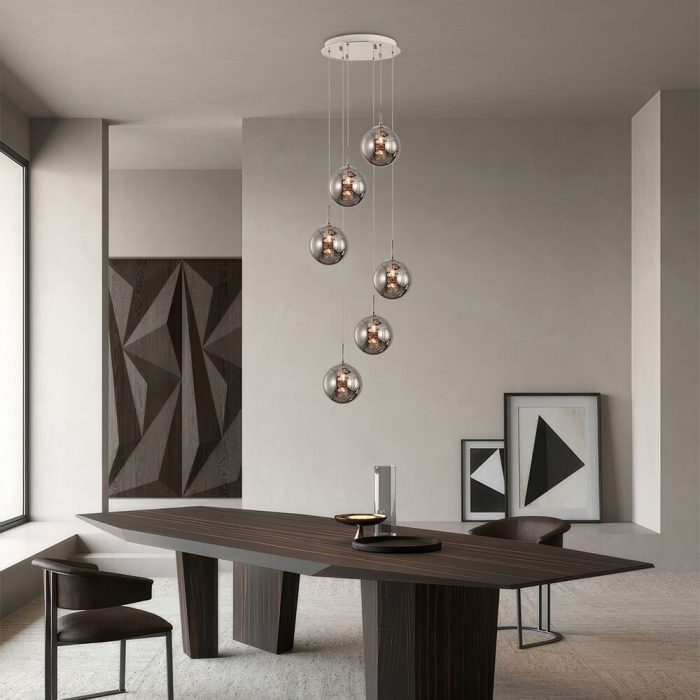 S003R 6H G9 Pendant Light – Smoky – Decorative Glass - Image 2