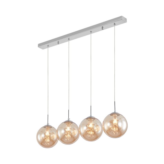 S003S 4H G9 Pendant Light – Amber – Decorative Glass - Image 1