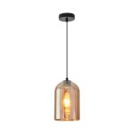 S004R 1H E27 Pendant Light – Amber – Decorative Glass