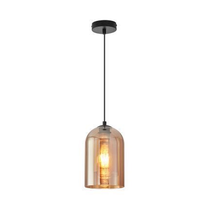 S004R 1H E27 Pendant Light – Amber – Decorative Glass