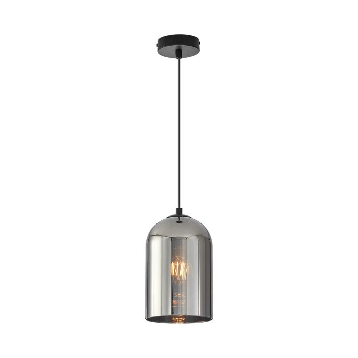 S004R 1H E27 Pendant Light – Smoky – Decorative Glass - Image 1