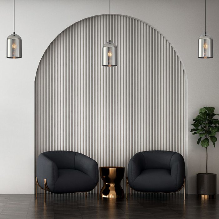 S004R 1H E27 Pendant Light – Smoky – Decorative Glass - Image 2