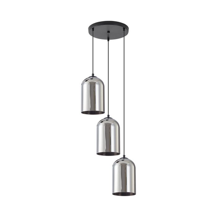 S004R 3H E27 Pendant Light – Smoky – Decorative Glass - Image 3