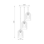 S004R 3H E27 Pendant Light – Smoky – Decorative Glass - Image 4