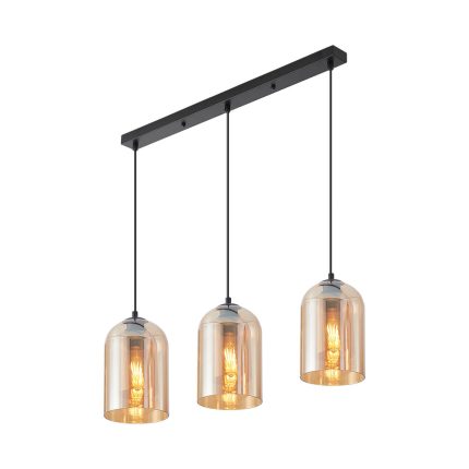 S004S 3H E27 Pendant Light – Amber – Decorative Glass