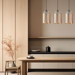 S004S 3H E27 Pendant Light – Amber – Decorative Glass - Image 2