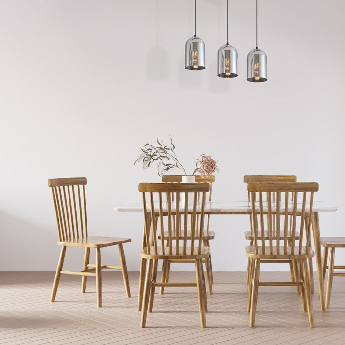 S004S 3H E27 Pendant Light – Smoky – Decorative Glass - Image 2