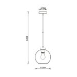S005R 1H E27 Pendant Light – Smoky – Decorative Glass - Image 4