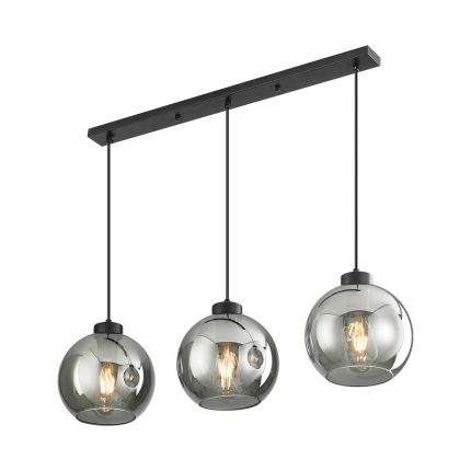 S005S 3H E27 Pendant Light – Smoky – Decorative Glass