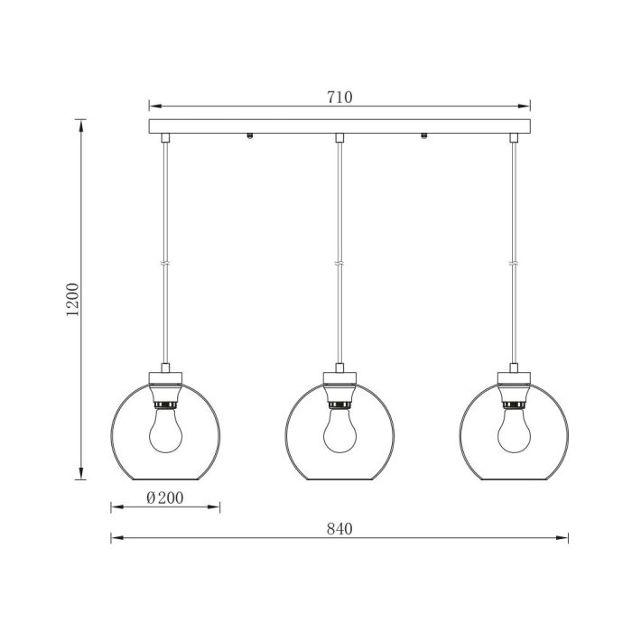 S005S 3H E27 Pendant Light – Smoky – Decorative Glass - Image 4
