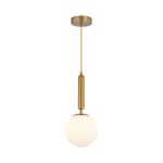 S006R 1H G9 Pendant Light – Opal & Gold – Decorative Glass