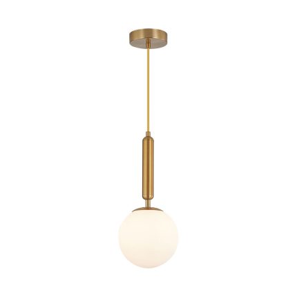 S006R 1H G9 Pendant Light – Opal & Gold – Decorative Glass