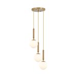 S006R 3H G9 Pendant Light – Opal & Gold – Decorative Glass